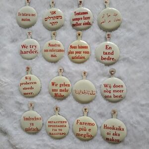 Vintage 1960's AVIS "We Try Harder" Fold Over Tab Pin Buttons Lot of 16 Unique